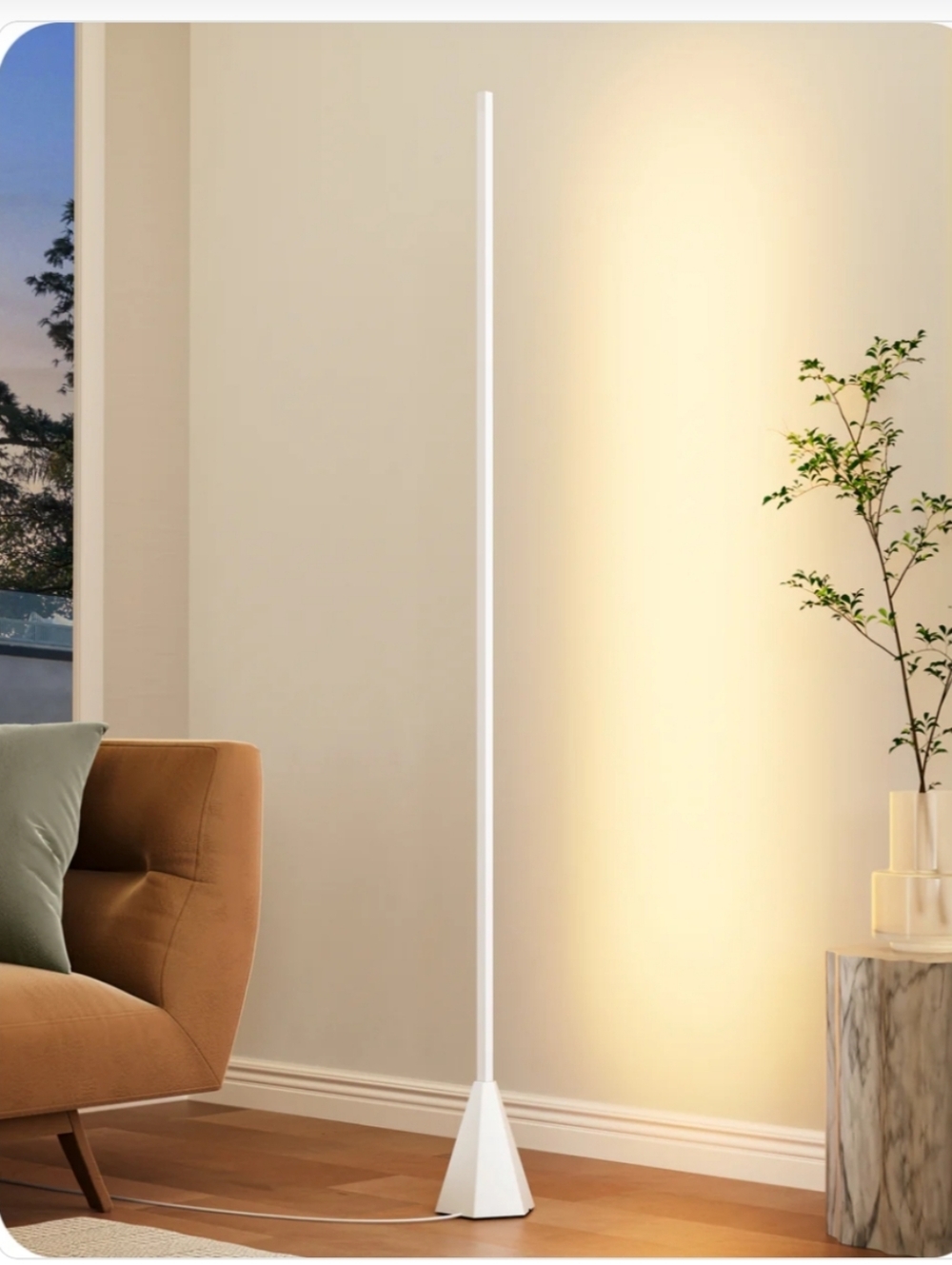 Edishine Minimalist Gesture-Control Corner Floor Lamp